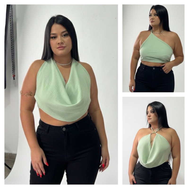Croped Bata Feminina Gola Boba Multiforma Estilo Blogueira Carnaval
