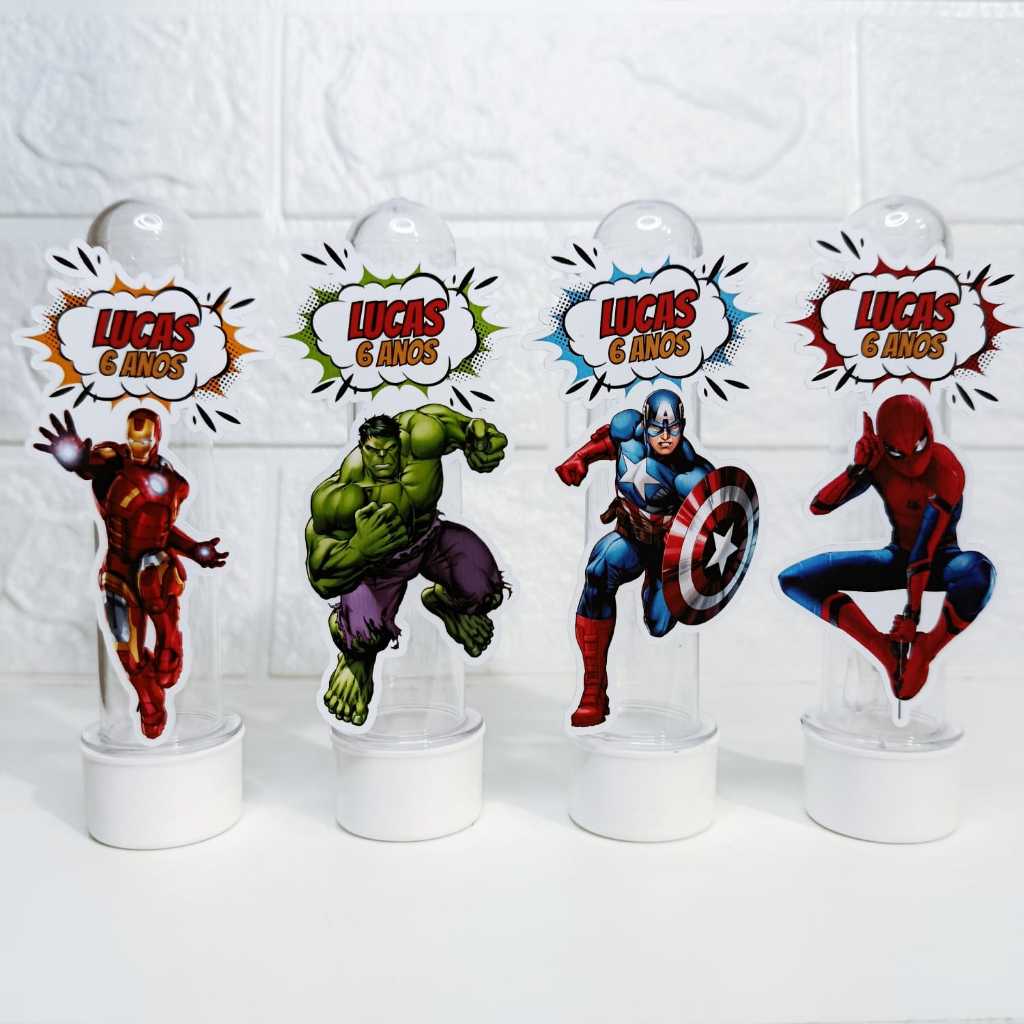 Apliques para Tubete Vingadores personalizado (já vai recortado) – Lembrancinha Festa Infantil