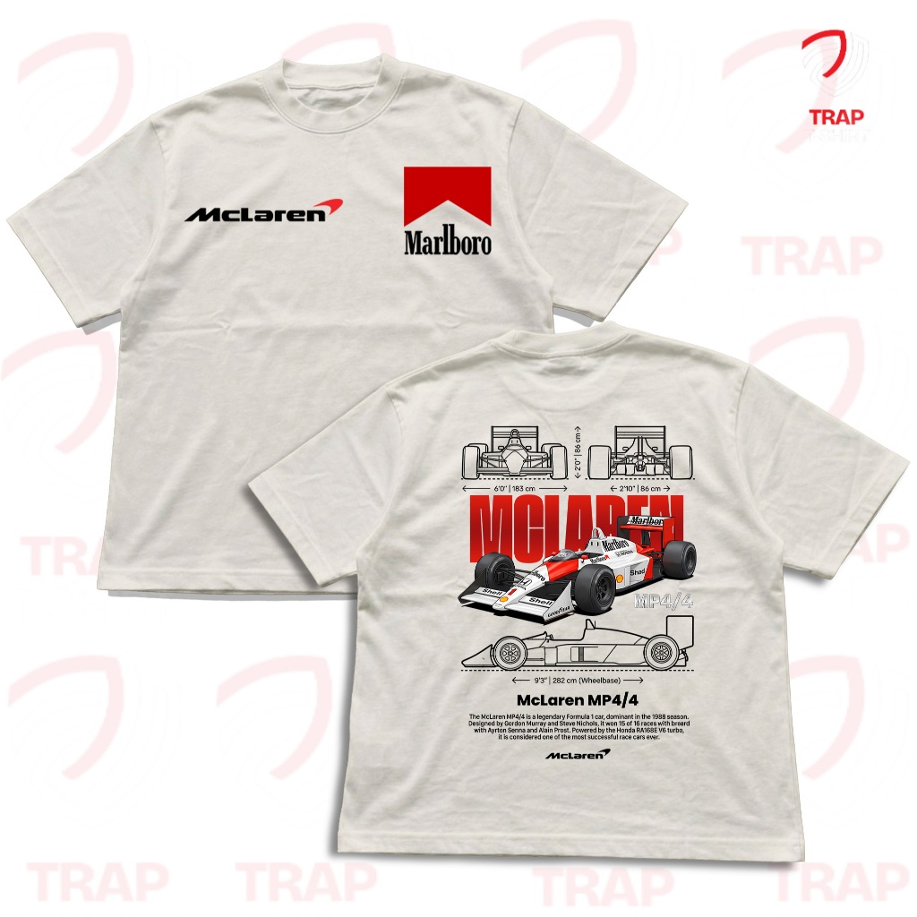 Camiseta McLaren MP4 Lifestyle Marlboro Old F1 100% Algodão Especial Streetwear Oversized Exclusiva