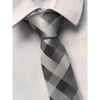 Gravata Xadrez Semi Slim Cinza em Oferta na Shopee