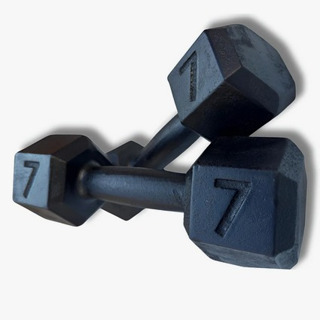 Par Halter Sextavado Pintado 7kg – Par de Pesos para Musculação, Treino em Casa, CrossFit em Oferta na Shopee