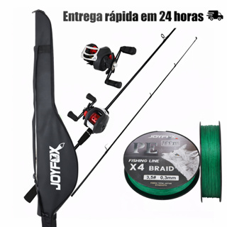 Kit Vara de Pesca Carretilha Linha Multifilamento 100m Conjunto Completo para Pesca Esportiva em Oferta na Shopee