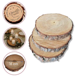 Bolacha de Madeira Rústico 16 cm para Centro de Mesa Decoração Festa Enfeite Porta Aliança Tronco