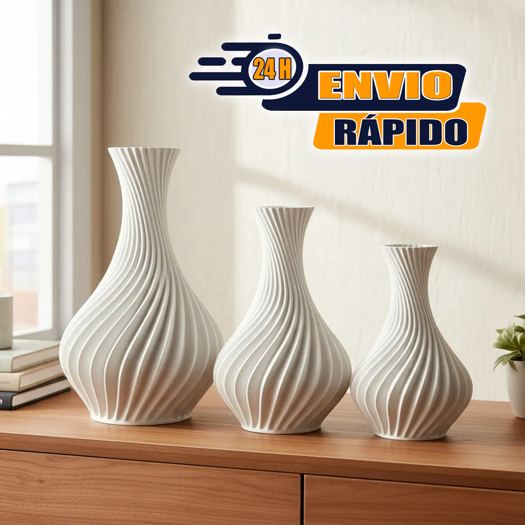 Kit até 3 Vasos Decorativos Para Casa Várias Cores para decoração de casa modelo 3d plastico vaso