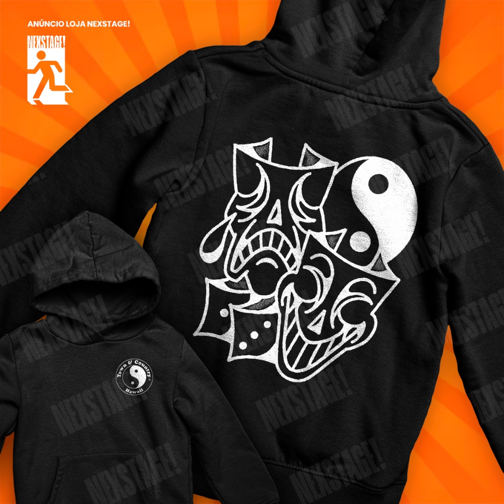 Moletom Canguru Town Country Chora Agora Ri Depois Máscaras Frente E Verso Yin Yang Mandrake Chave Blusa De Frio Street em Oferta na Shopee