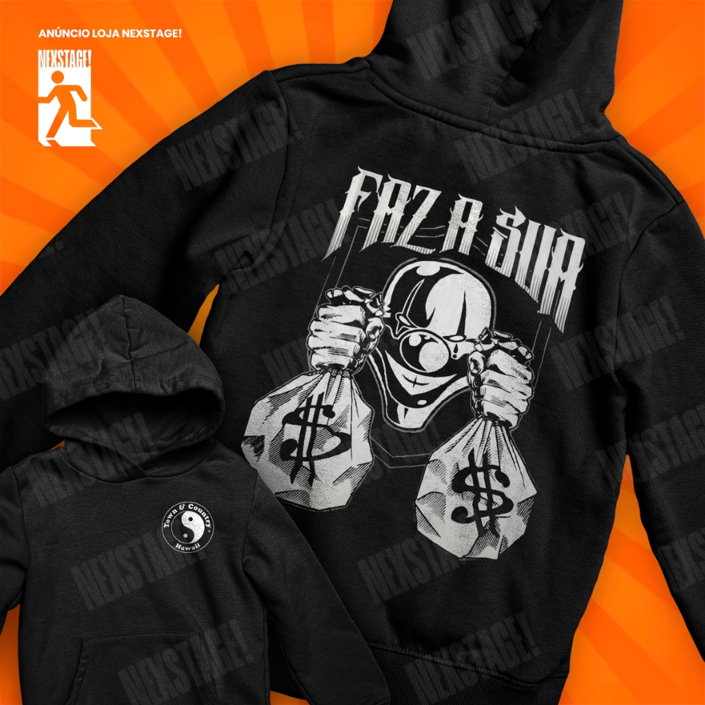 Moletom Canguru Faz A Sua Joker Palhaço Frente E Verso Mandrake Chave Blusa De Frio Streetwear