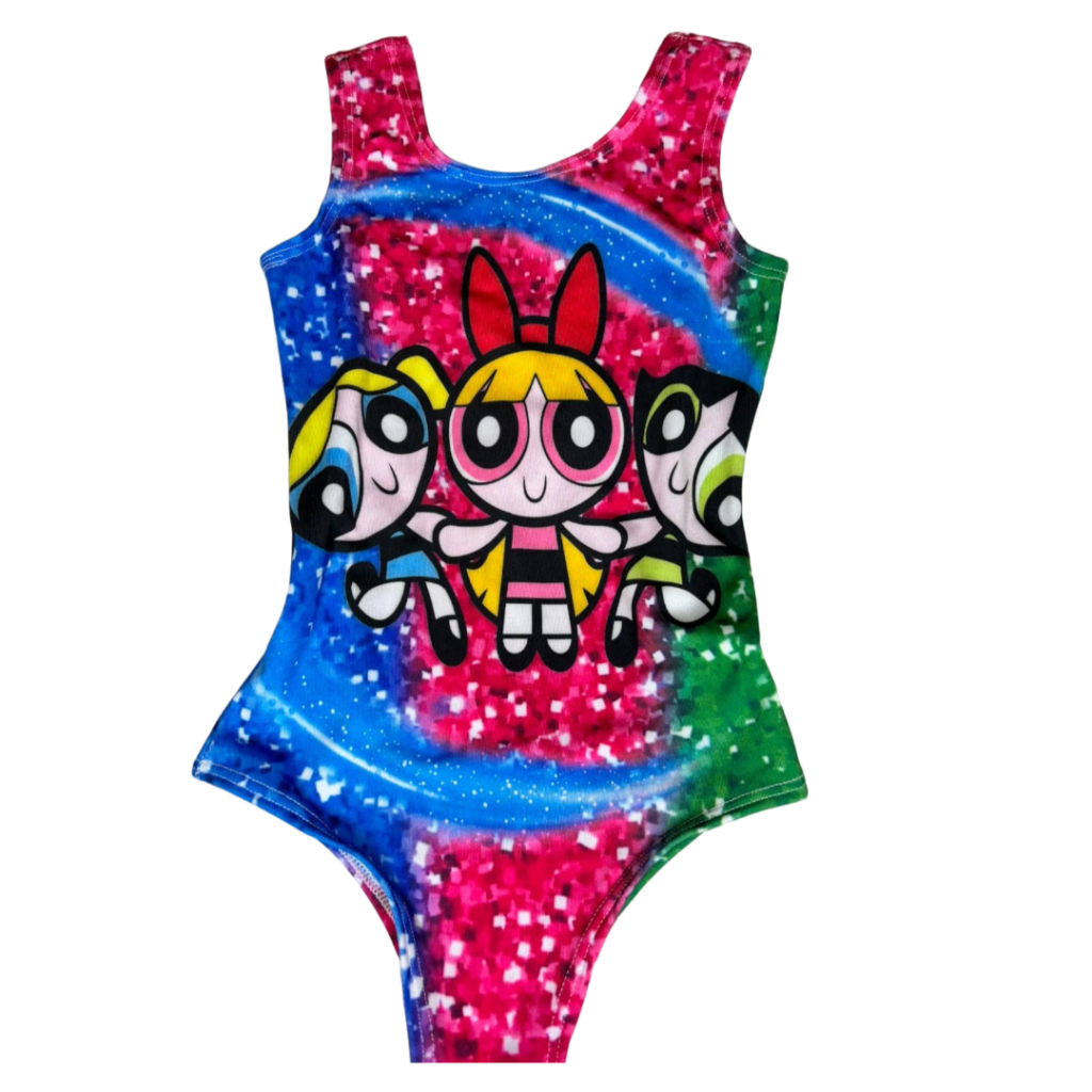 BODY MAIO COLLANT MENINAS SUPER PODEROSAS FESTA CARNAVAL PISCINA LINDINHA FLORZINHA DOCINHO