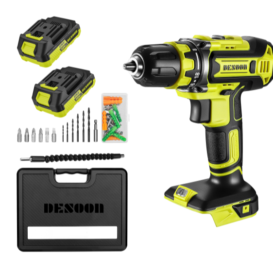 Furadeira de Impacto Parafusadeira Profissional Sem Fio 20V Com 2 Baterias Desoon em Oferta na Shopee