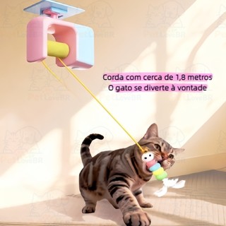 Brinquedo Inteligente para Gatos com Corda Elástica Giratória Elétrica para Pendurar em P…