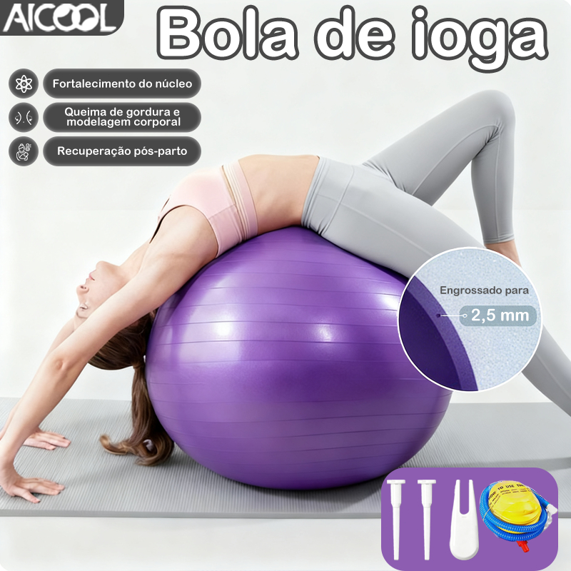 AICOOL Bola de ioga Bola de Pilates bola de ginástica Bola de alongamento abdominal 65cm e 55cm