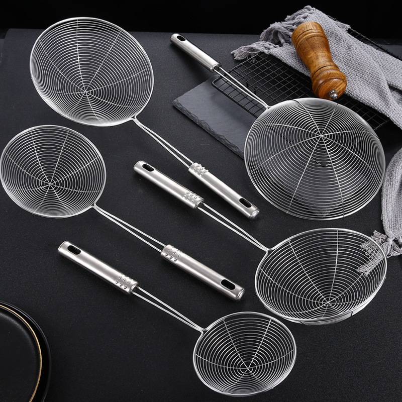 Escumadeira Fritura Inox Resistente para Batata e Pastel – 13x33.5cm | TOP RIO! em Oferta na Shopee