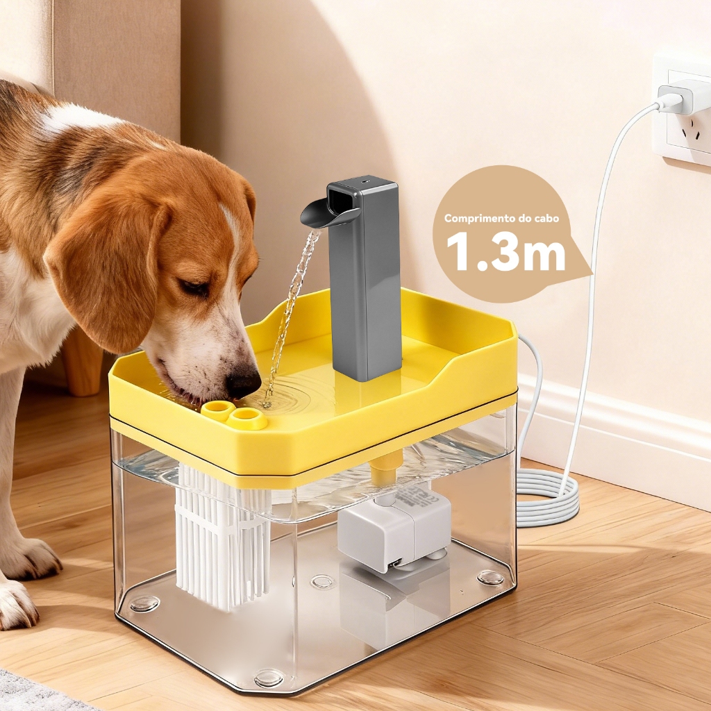 Mstail 1.5L Bebedouro Automático para Gatos e Cães: Circulação de Água com Filtro de  e Base Segura