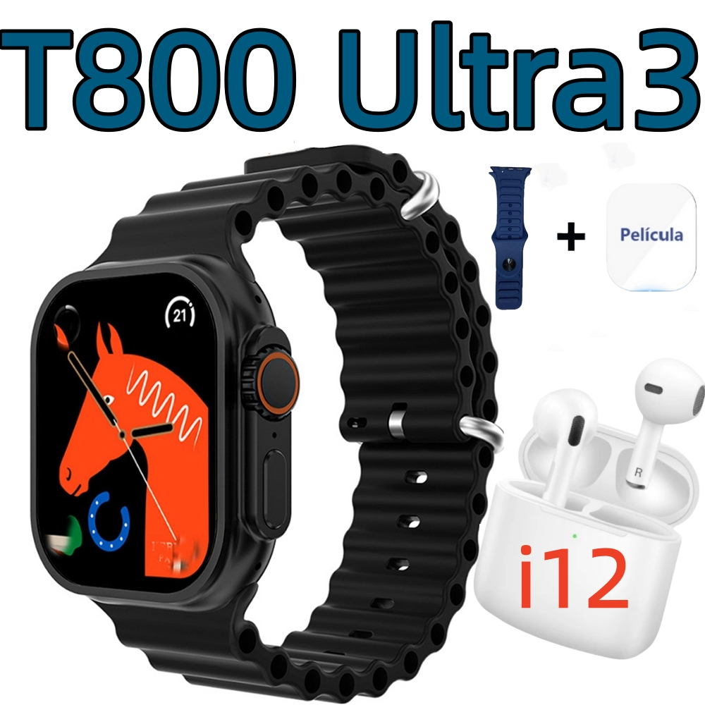 2026 T800 Ultra 3 MAX Mais Recente Smartwatch Relógio Inteligente Série IWO 10 2.19Polegadas/com i12 TWS