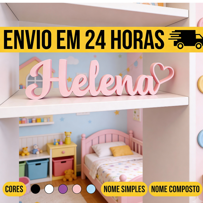Letreiro Nome Personalizado Decorativo Infantil de Mesa e Estante L04 em Oferta na Shopee