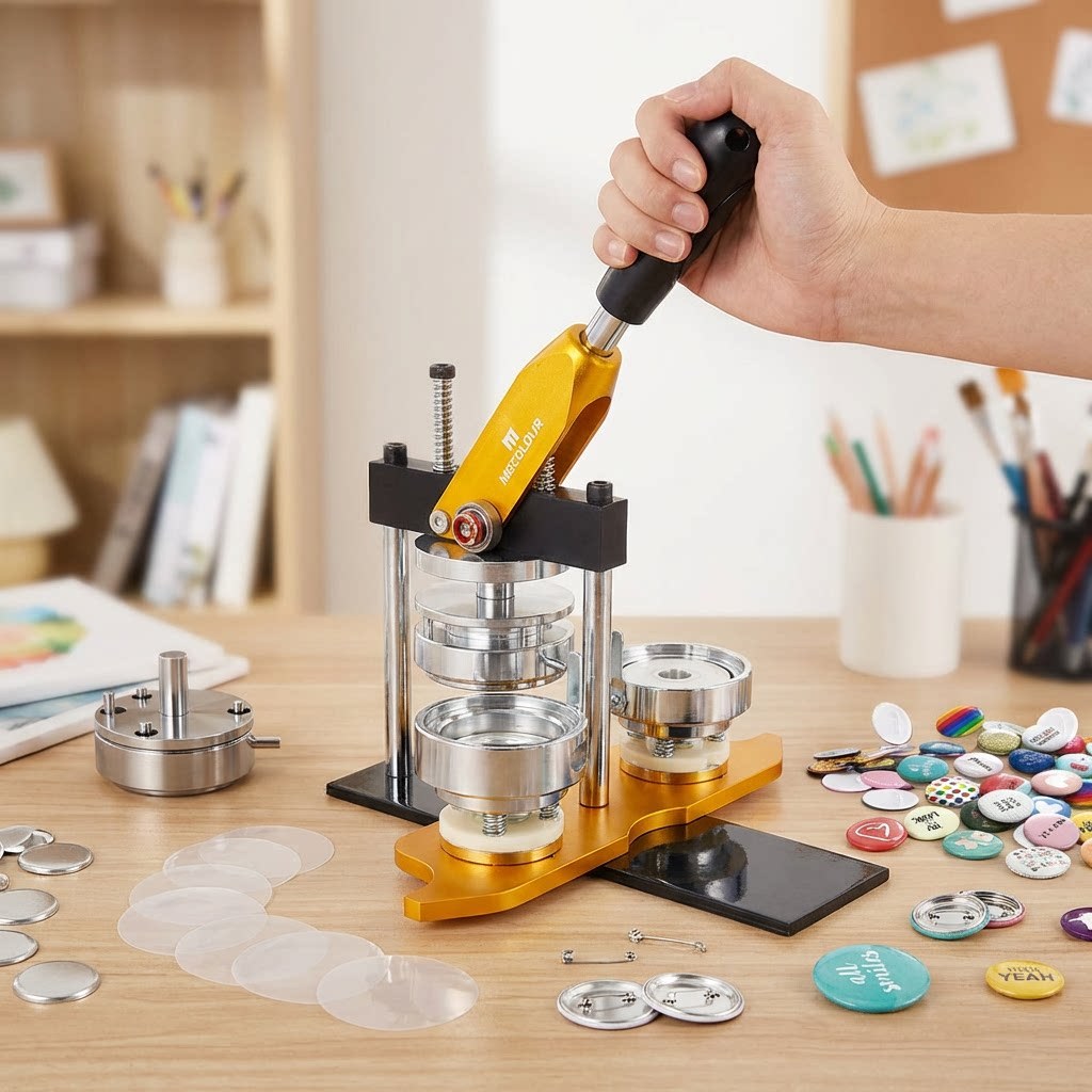 Kit De Agulhas Circulares Para Máquina De Fazer Botões DIY, Crachá Redondo De 44 mm, Com 100 Botões Em Branco MECOLOUR em Oferta na Shopee