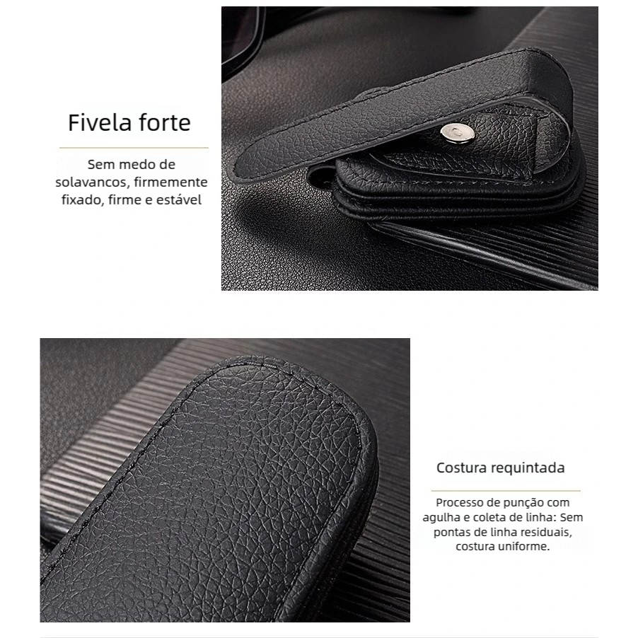 Suporte Completo para Óculos de Sol no Carro: Clip Cartão, Porta-Bilhete e Estojo de Caneta