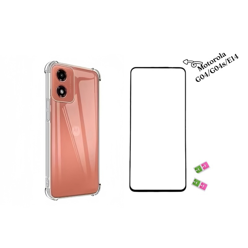 Capinha Motorola G04 / G04S / E14  Anti Impacto Transparente + película Vrido 3D / 9D em Oferta na Shopee