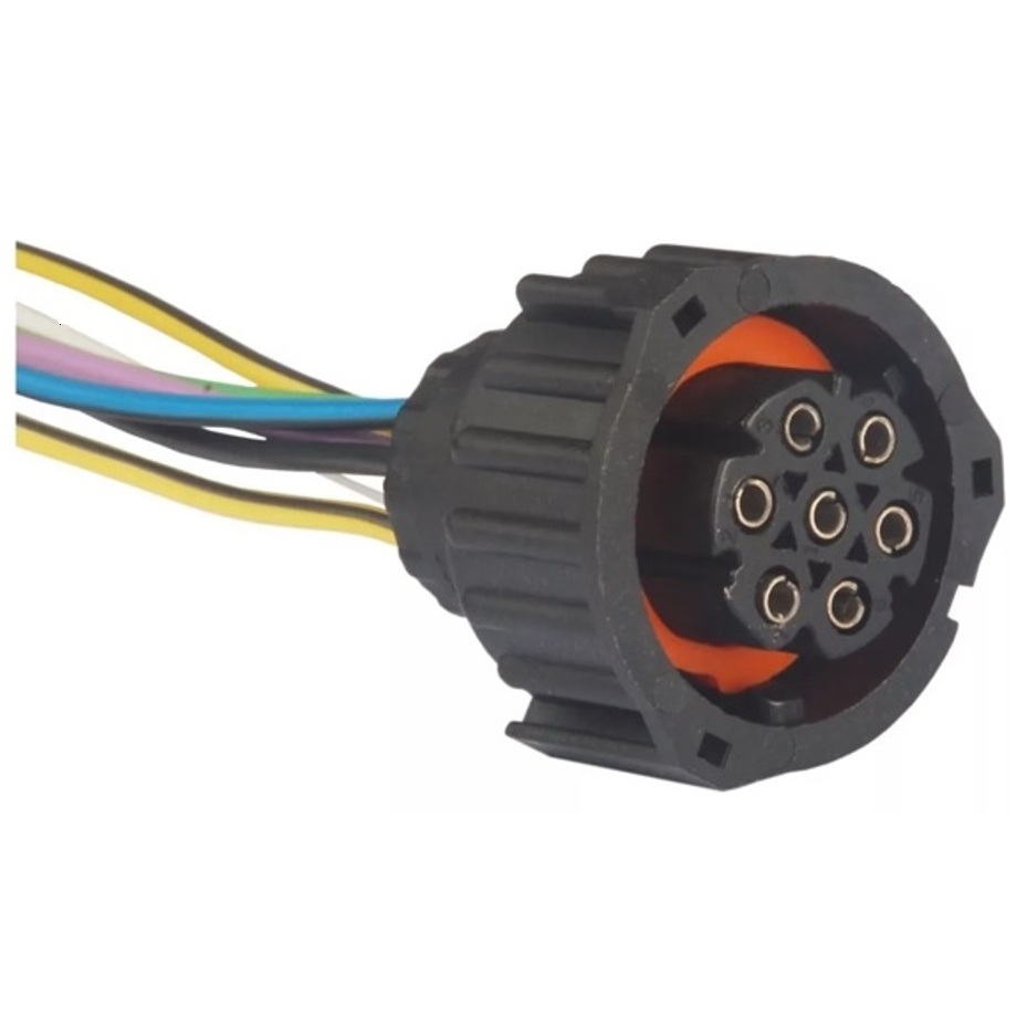 Chicote Tomada Plug Conector 7 REDONDO Vias Para Volkswagen / Volvo /scania/ Mb / Iveco
