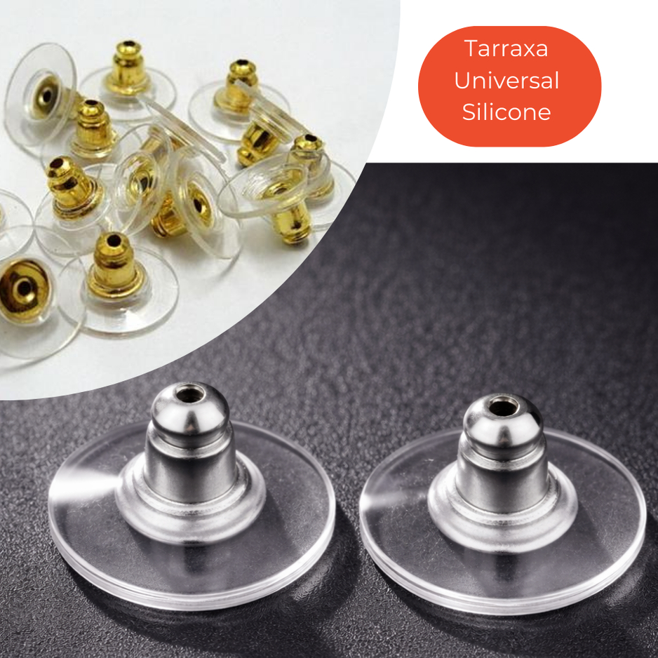 Tarraxa de Sustentação de Silicone para Brincos Universal Base Invisível com Suporte Extra Atacado