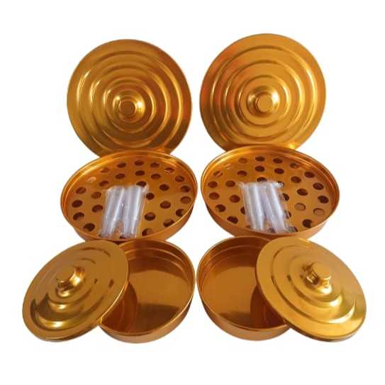 KIT COM 2 BANDEJAS SANTA CEIA DOURADAS, SENDO 1 PARA SERVIR CÁLICES E 1 PARA SERVIR PÃO, ESCOLHER TAMANHO NAS VARIAÇÕES
