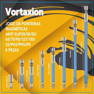 Kit de 8 Bits de Parafuso Cruzado PH2 Anti-Impacto Magnéticos Duráveis 25-120mm em Oferta na Shopee