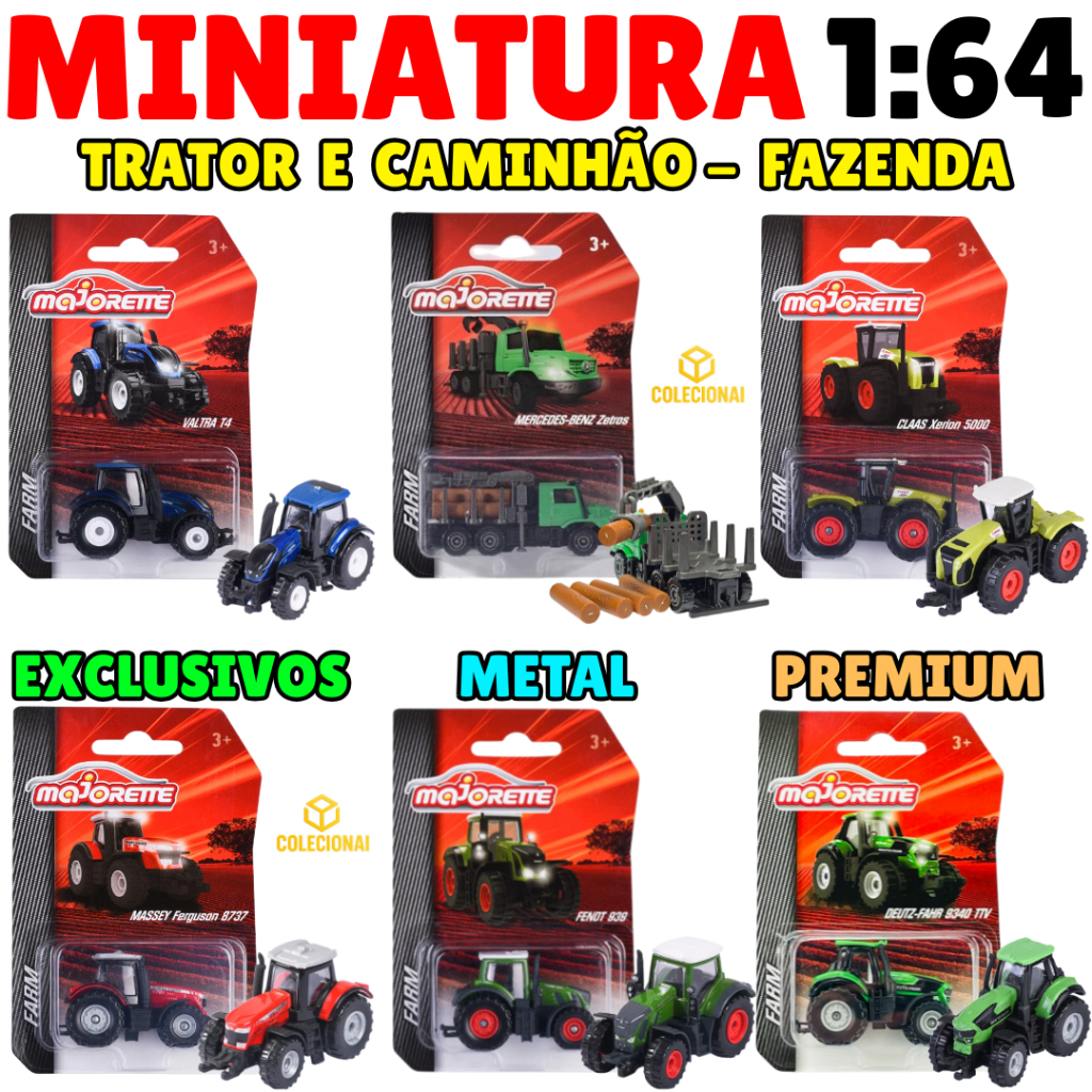 Miniatura 1:64 Trator e Caminhão Fazenda Majorette Original | Metal Die-Cast | Premium | Colecionável | Lacrado