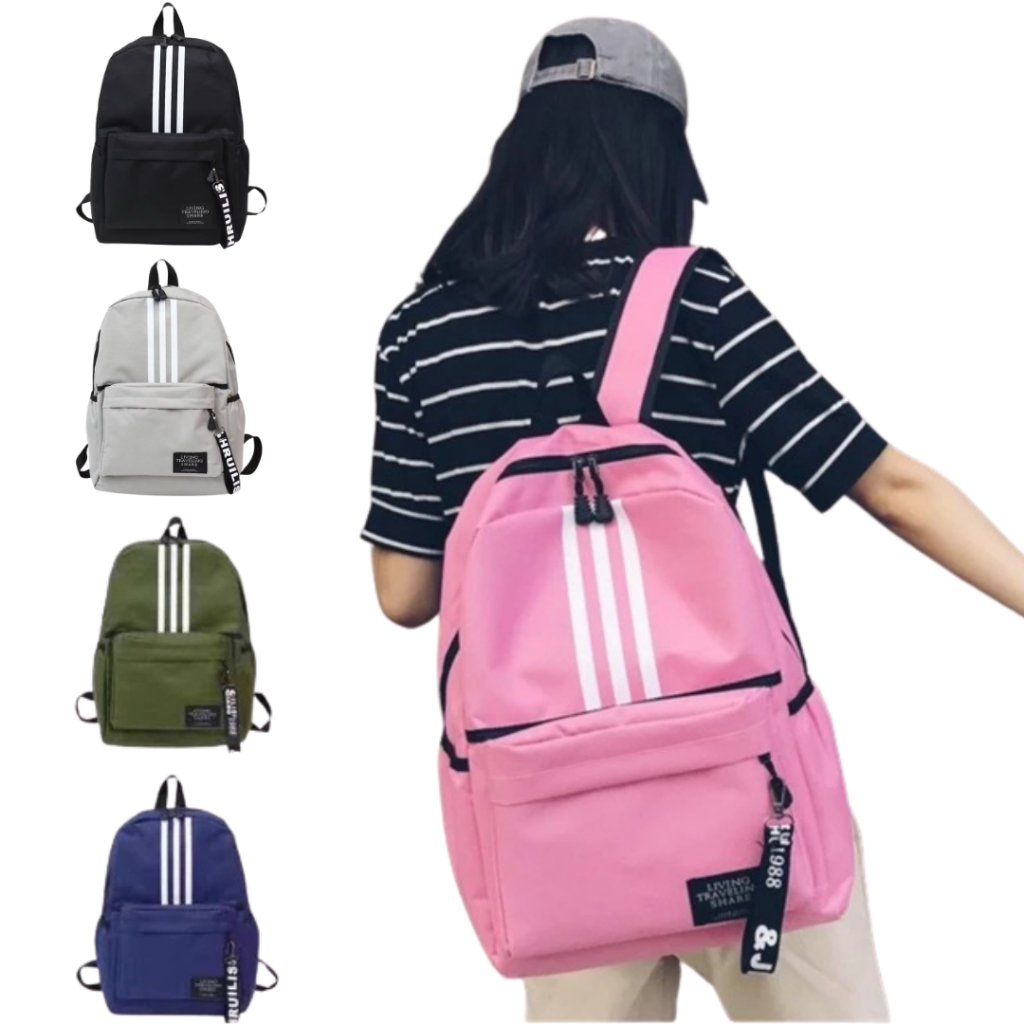 Mochila Feminina Masculina Moda Coreana Bolsa de Nylon Casual Escola Viagem Academia Trabalho em Oferta na Shopee