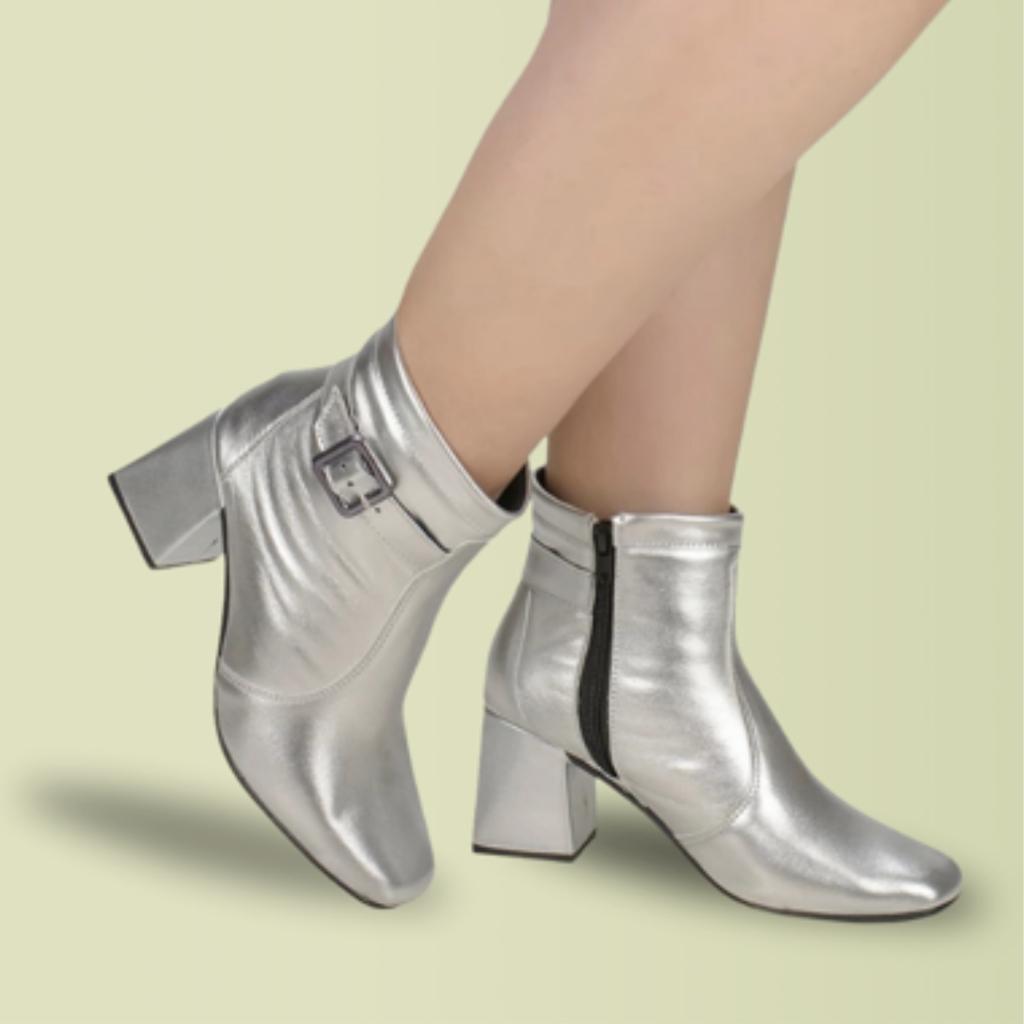 Bota Feminina Salto Bloco Grosso Cano Curto Coturno Western em Oferta na Shopee