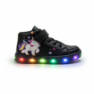 Tenis Feminino Infantil Botinha Unicornio De Led Meninas Cano Alto com Luzinha Linkito em Oferta na Shopee