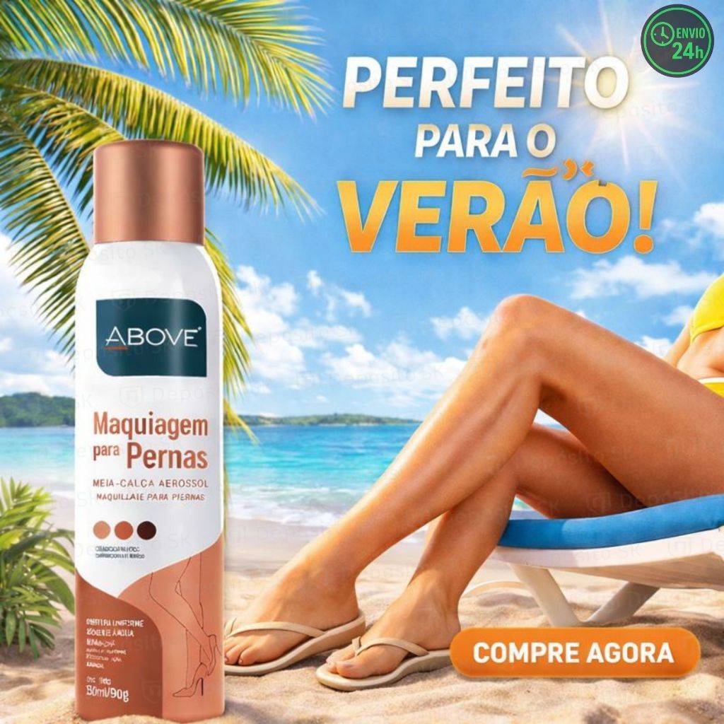 Maquiagem Para Pernas Em Spray Above Meia Calça Em Spray Resitente À Água Cobertura Uniforme 150ml em Oferta na Shopee