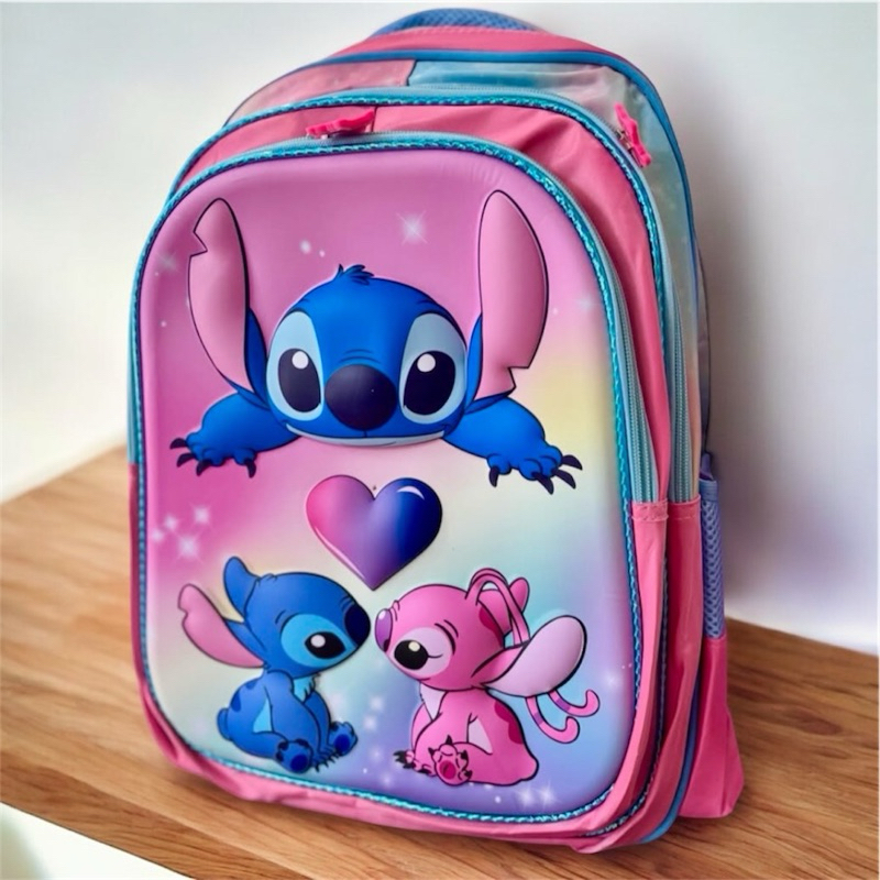 Mochila Escolar 3D Infantil Stitch Hello Kitty Patrulha Canina menina voltas às aulas bolsa grande
