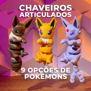 Chaveiro Pokémon Articulado com Movimento Pokémons Eevee, Leafeon, Vaporeon,  Sylveon, Glaceon,  Espeon, Miau, Espeon em Oferta na Shopee