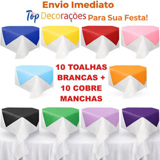 Kit 5/10/20 Toalhas de TNT 1x1m + 10 Cobre Manchas 70x70 cm 40gr - Para Decoração De Festas em Oferta na Shopee
