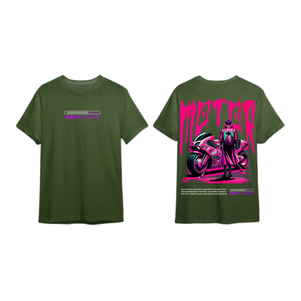 Camiseta Motor Anime Unissex Moderno Casual Geek Confortável Camisa Gamer Estampa Frente Verso em Oferta na Shopee