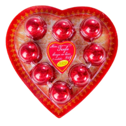 Mini Trufa Sabor Cereja Blister Coração C/8 Unidades 96g Chocolates Siareg