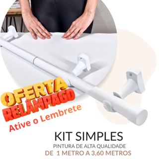 Varão de Cortina Simples Branco de Aço - 1m / 1,20m / 1,50m / 2m / 2,40m / 2,50m / 3 metros/ 3,60m em Oferta na Shopee