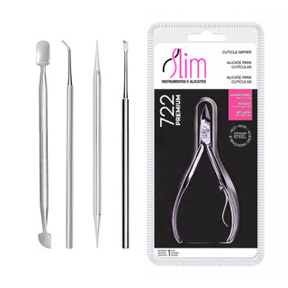 Kit Manicure 5 Peças (Alicate + Palito 2x1 + Desencravador + Espátula + Raspador)
