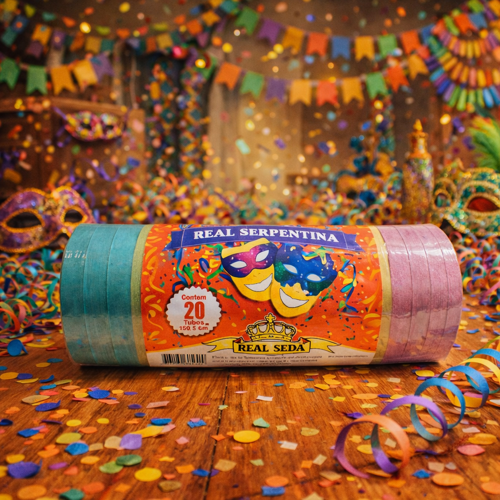 Serpentina Carnaval Decoração Festa 20un Papel Rolo Colorido Atacado Eventos Pacote