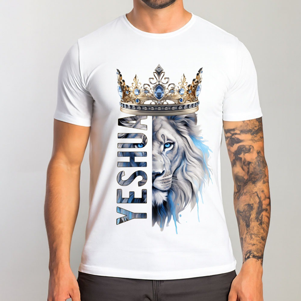 Camiseta Cristã Evangélica Unissex Religiosa Leão de Judá YESHUA Fé Estilo Dia a dia Estampada Confortável Versátil