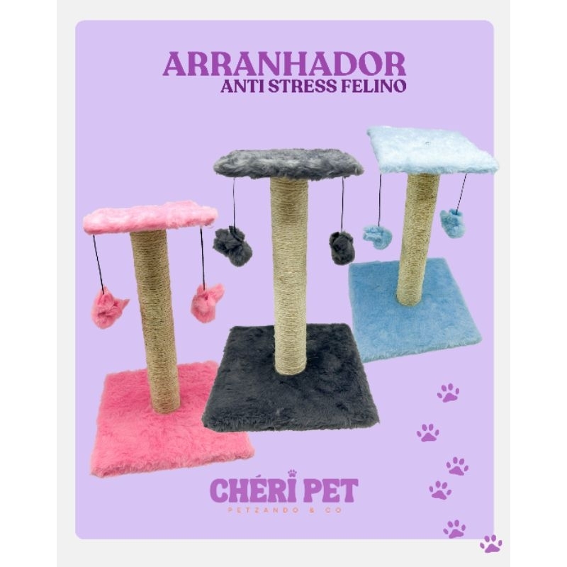 Arranhador Gato Torre Anti Estresse com Sisal | Brinquedo Interativo com Bolinhas | Ideal para Apartamento em Oferta na Shopee
