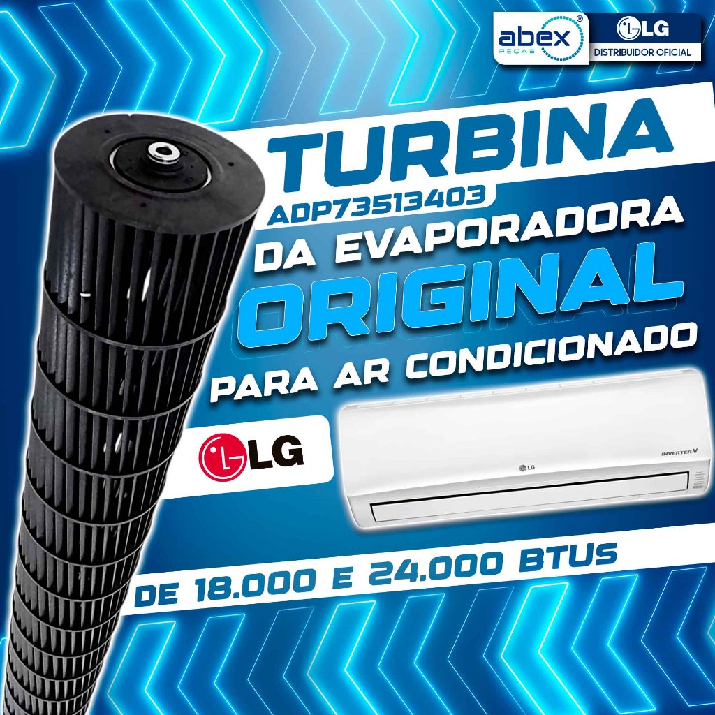 Turbina Evaporadora Ar Condicionado LG18000 E 24000 LG ADP73953508 ADP73513403 Original
