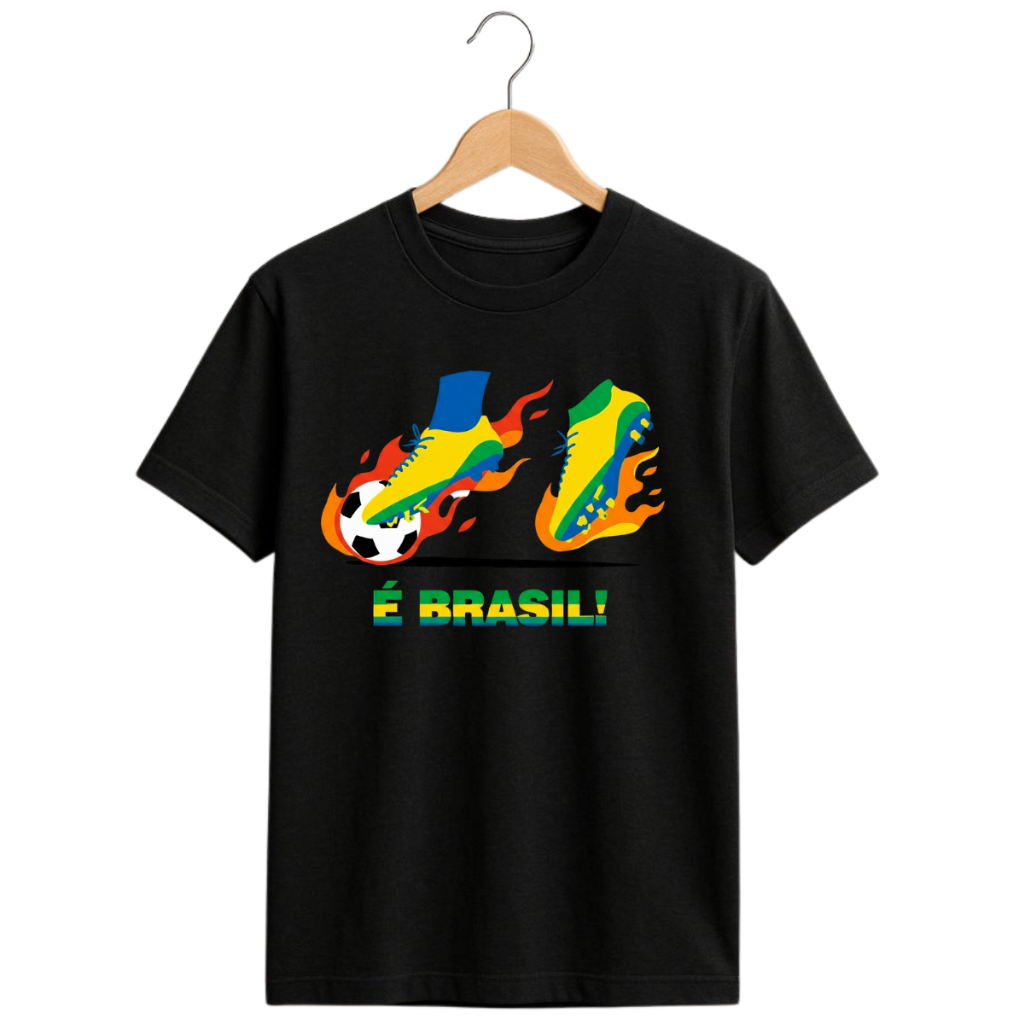 Camiseta  É Brasil Unissex Copa 2026 Torcida Futebol Casual Camisa Confortável em Oferta na Shopee