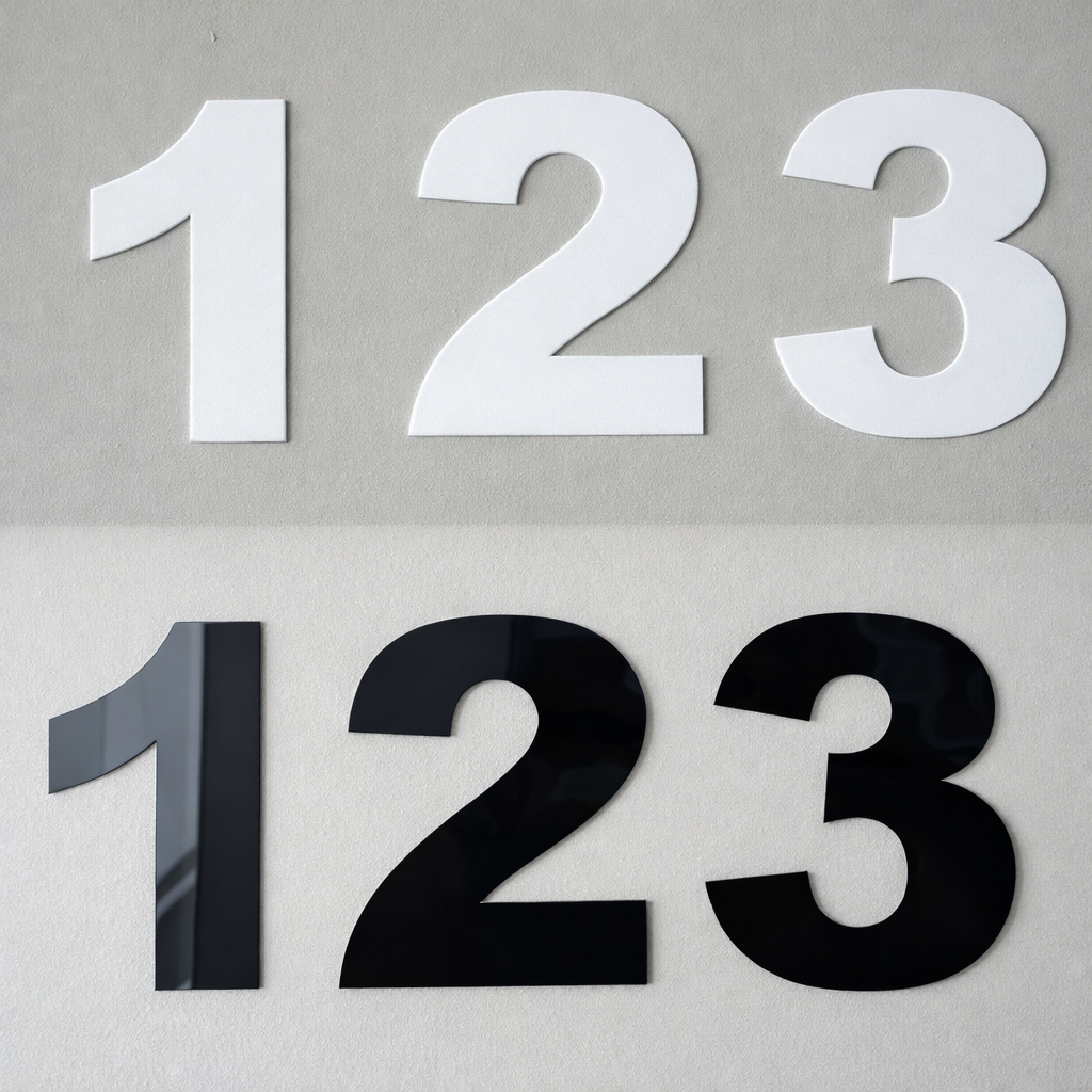 Kit Números Decorativos Em Acrílico 12x8cm Com Dupla Face Preto ou Branco em Oferta na Shopee