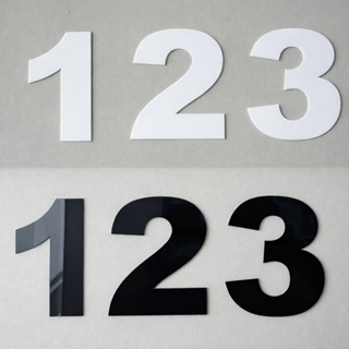 Kit Números Decorativos Em Acrílico 12x8cm Com Dupla Face Preto ou Branco em Oferta na Shopee