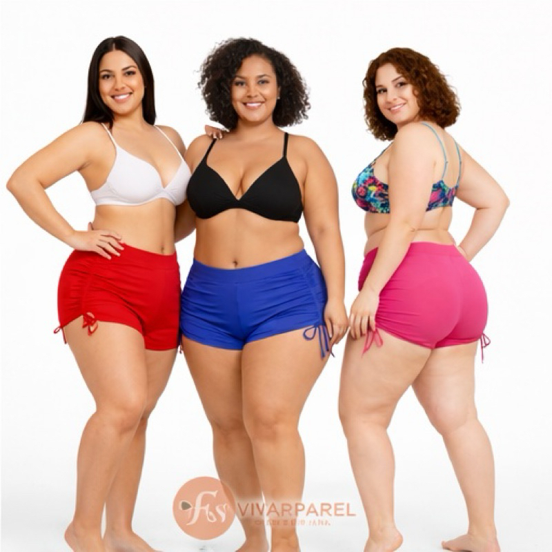 Shortinho Biquíni Cordinha Praia Plus Size em Oferta na Shopee