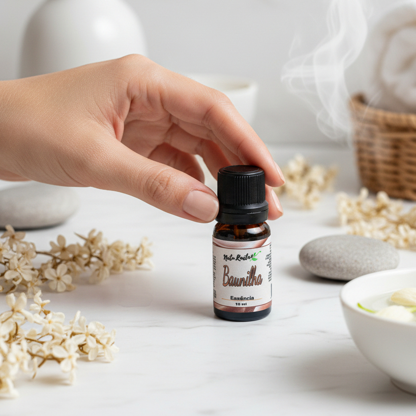 Essência Concentrada Baunilha Natu.Rastro 10ml -Evoca doçura e traz energia ao ambiente.