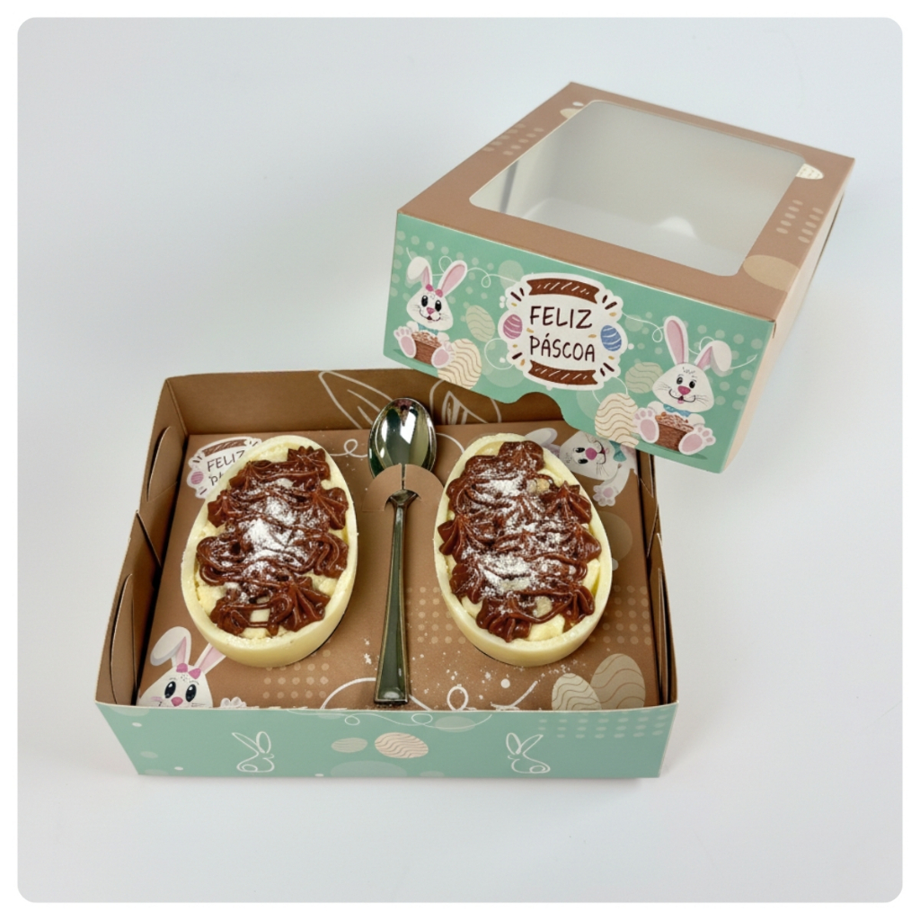 Kit 10 Unidades Caixa Ovo Colher 50g Colorido 2 Ovos 5x15x11cm Chocolate Confeitaria Visor Doces em Oferta na Shopee