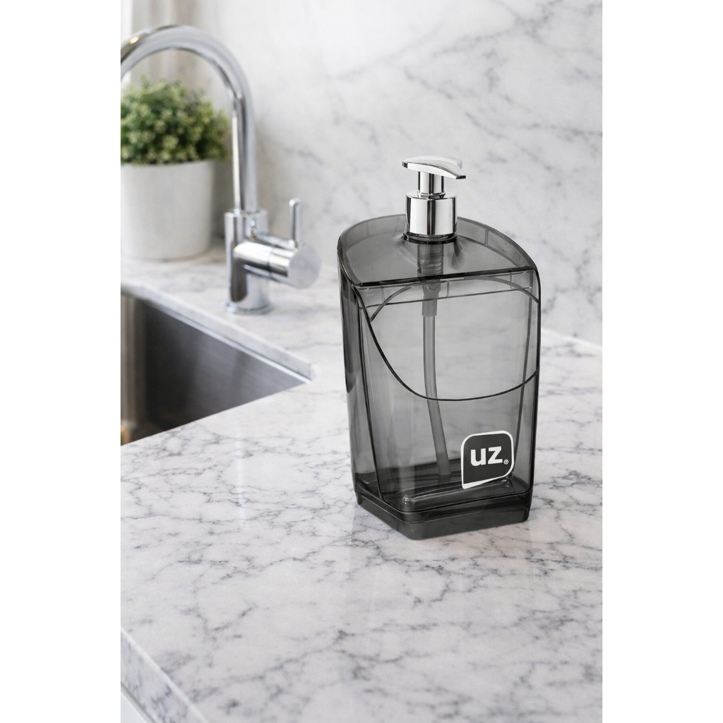 Dispenser Porta Detergente Gold Translúcido 500ml Preto Uz Utilidades