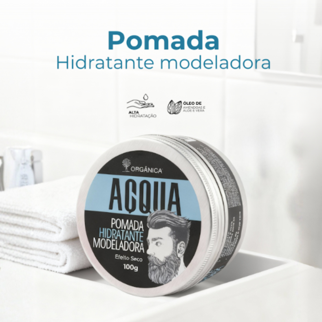 Pomada Para Cabelo Modeladora Acqua Men 100g Orgânica