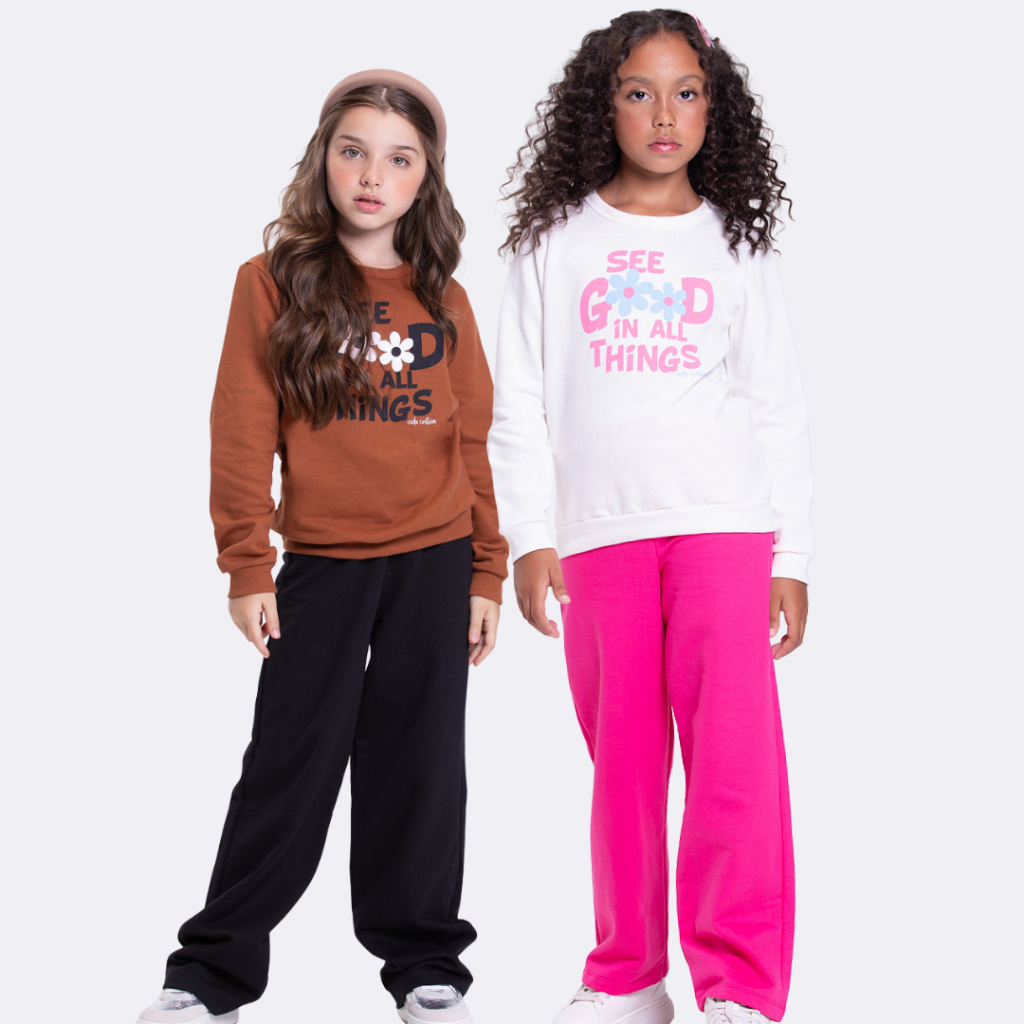 Conjunto Moletom Infantil Wide Leg See Good
